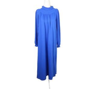 Vintage 80s Charm Club cobalt blue flowy midi nightgown dress M